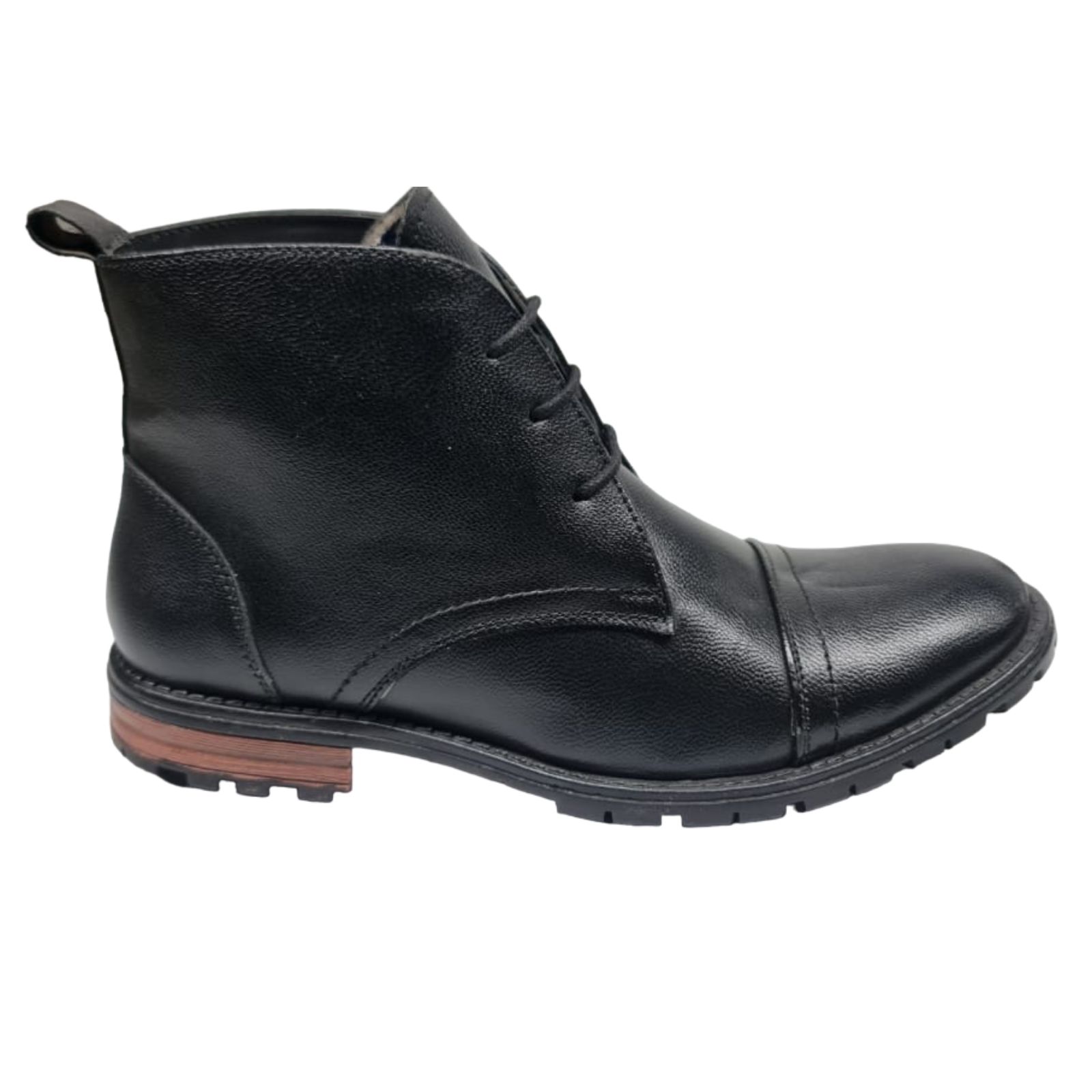 Black Ankle Toe Cap Boot